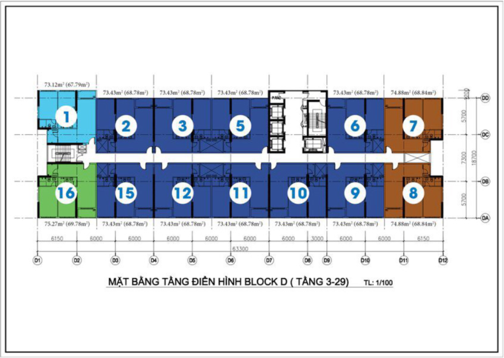 Mặt bằng Block D