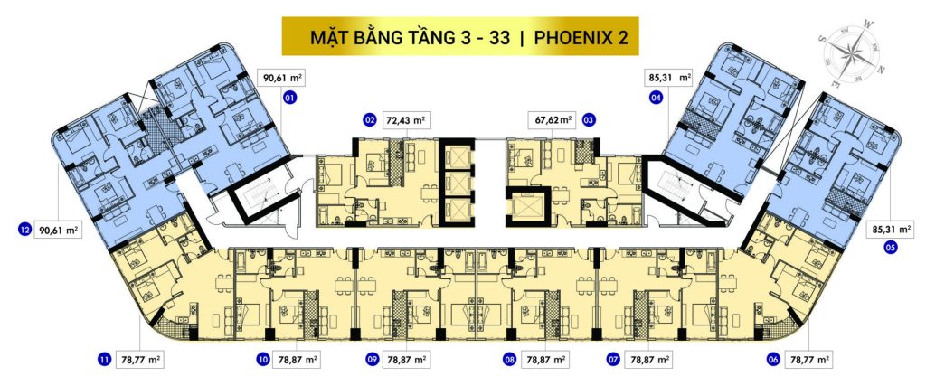 Mặt bằng tầng 3-33 Phoenix 2