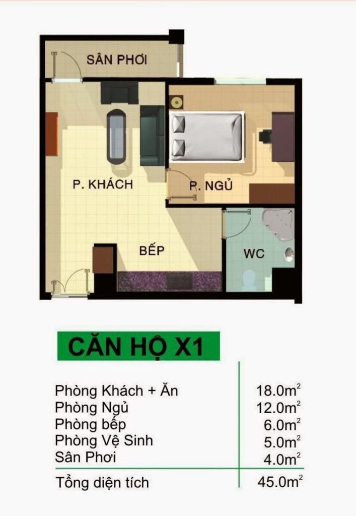 Thiết kế căn hộ X1 69m2