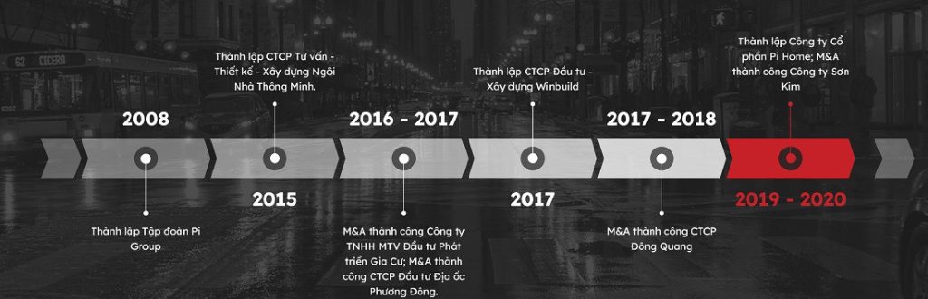 Quá trình phát triển của Tập đoàn Pi Group