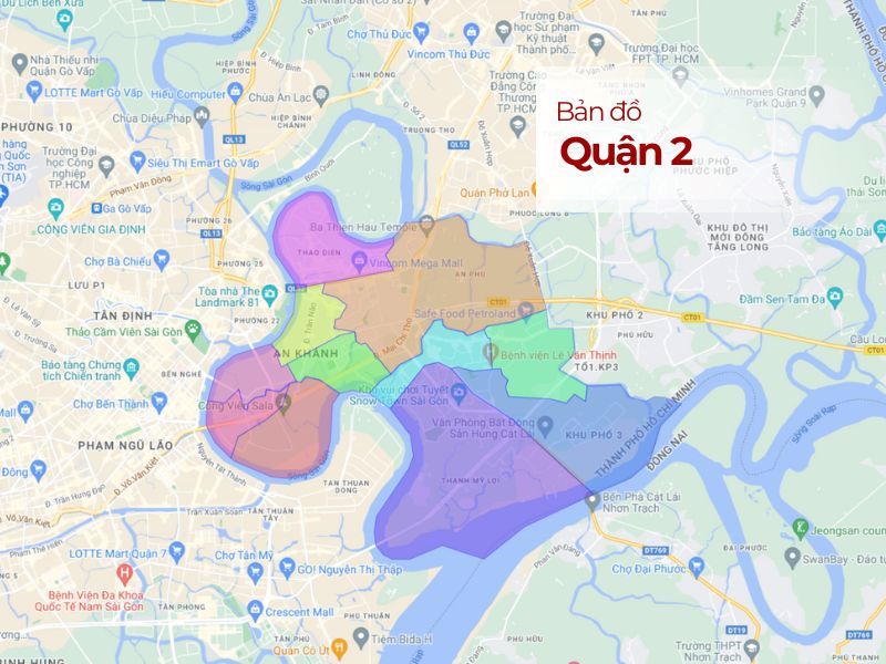 Quận 2 sở hữu vị trí trung tâm đắc địa