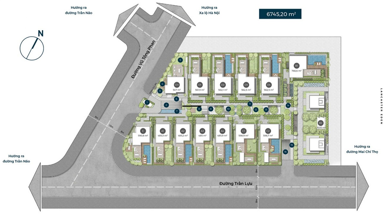 Mặt bằng dự án Lancaster Eden Quận 2