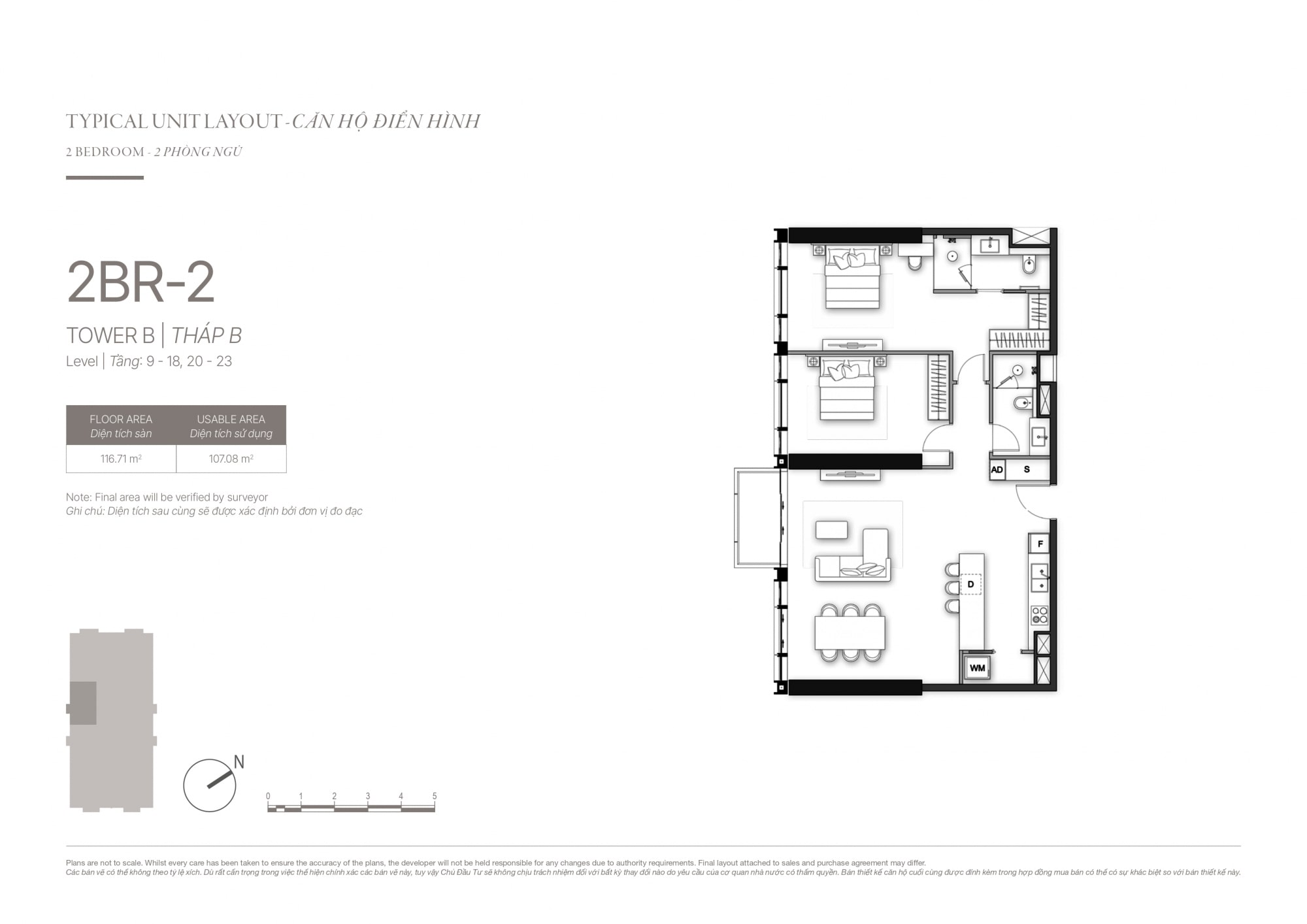 Layout và kiểu căn hộ 2 phòng ngủ