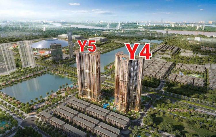 Phối cảnh hai tòa căn hộ tại Vinhomes Cổ Loa