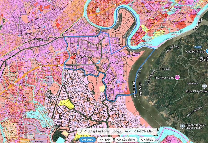 Bản đồ quy hoạch phường Tân Thuận Đông Quận 7 TPHCM