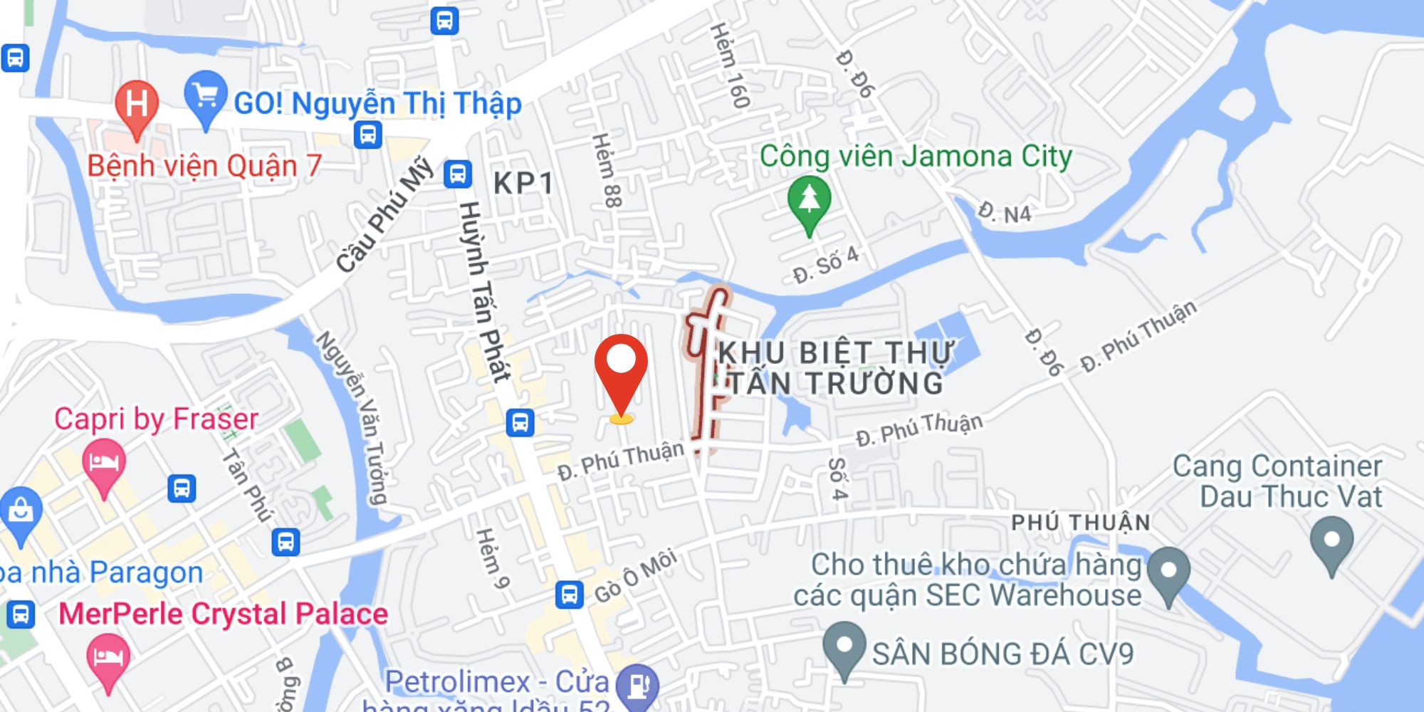 Khu dân cư Nam Long Phú Thuận tọa lạc trên đường Phú Thuận, thuộc trung tâm Quận 7